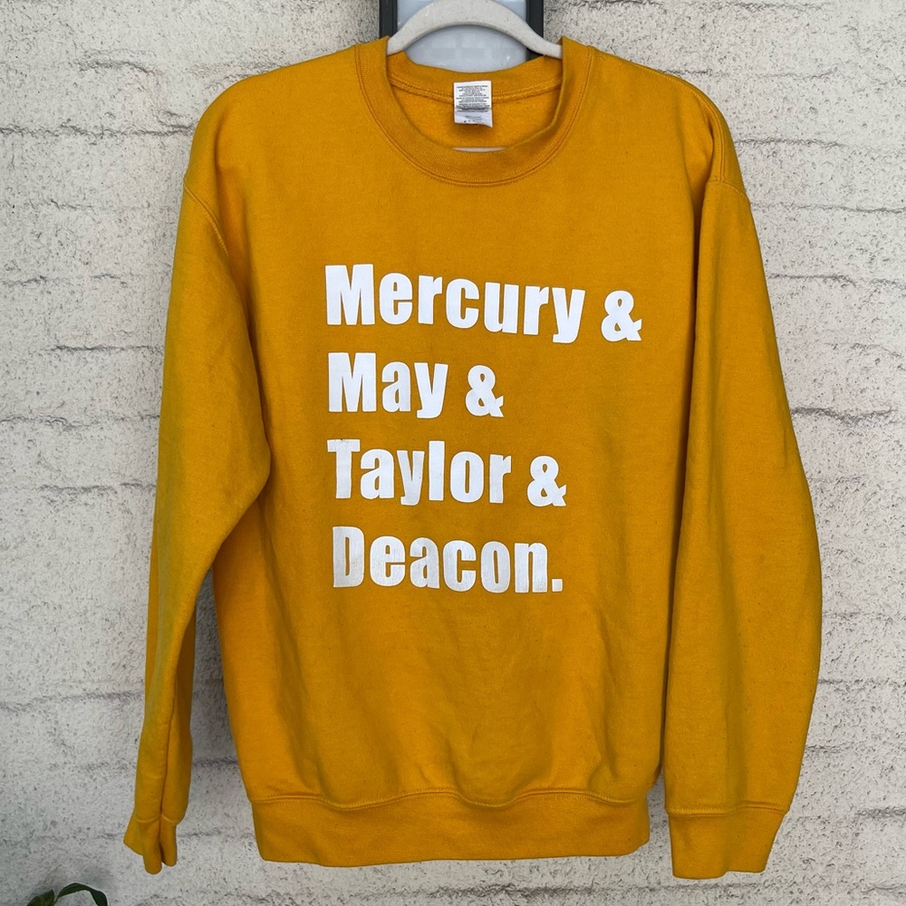 “Queen” Crew Neck Sweatshirt Mustard Yellow